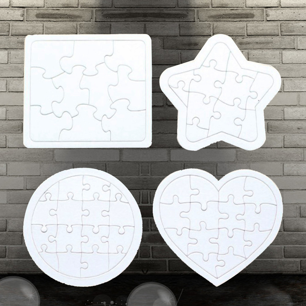 Puzzle Blank White - 4 Adet Boş Yapboz Çocuklar İçin