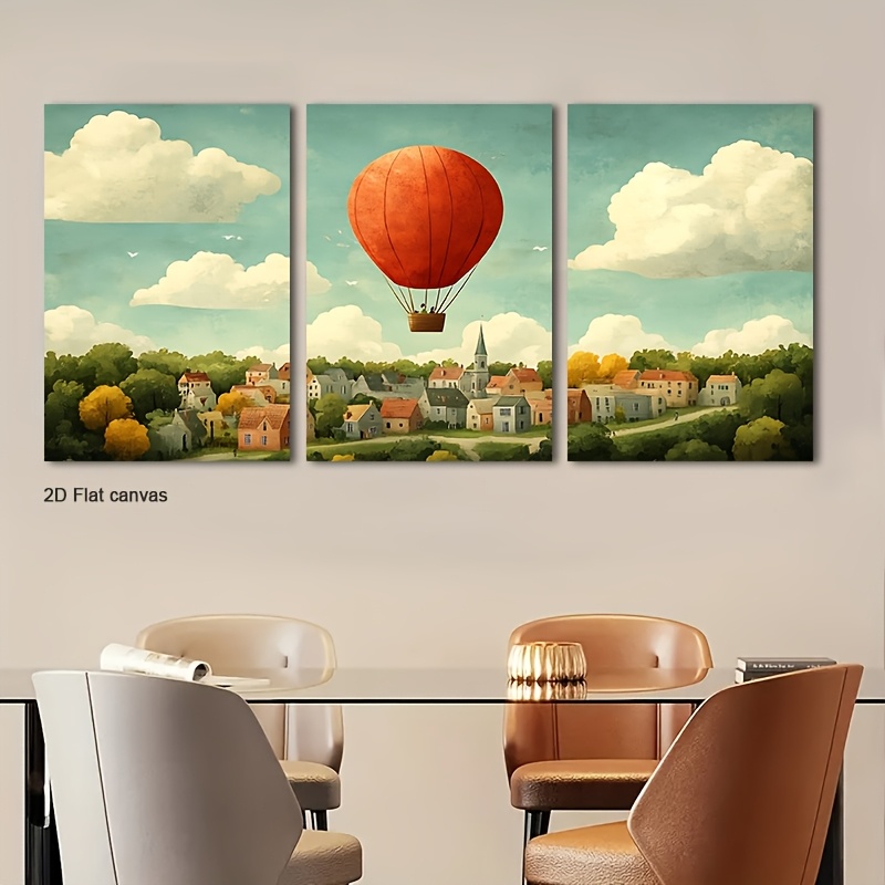 Canvas Wrap Ready - Çerçevesiz Kanvas 3 Parça Çerçeveli Kırmızı