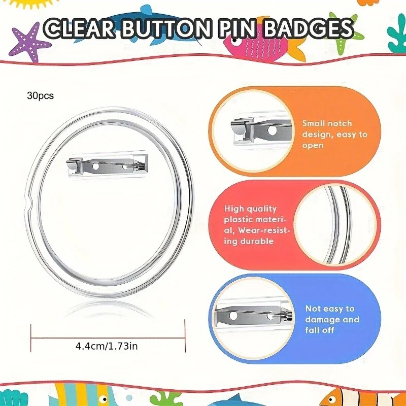 30 adet akrilik boş rozet iğne - Button Badge Blank incelemesi ve fiyatı